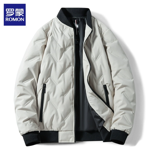 Мужской зимний короткий пуховик, трендовая бейсбольная бархатная мужская куртка, в корейском стиле, утиный пух