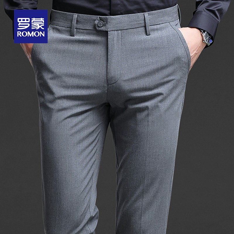 Romon new summer men's pants Men's business slim-fit trousers formal trousers men's casual pants trend