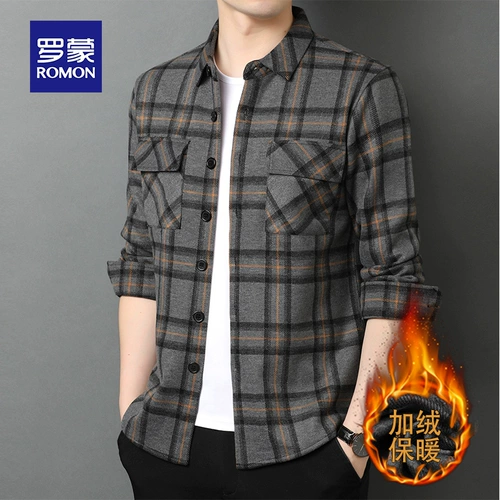 Весенняя рубашка, мужской утепленный лонгслив для отдыха, коллекция 2021