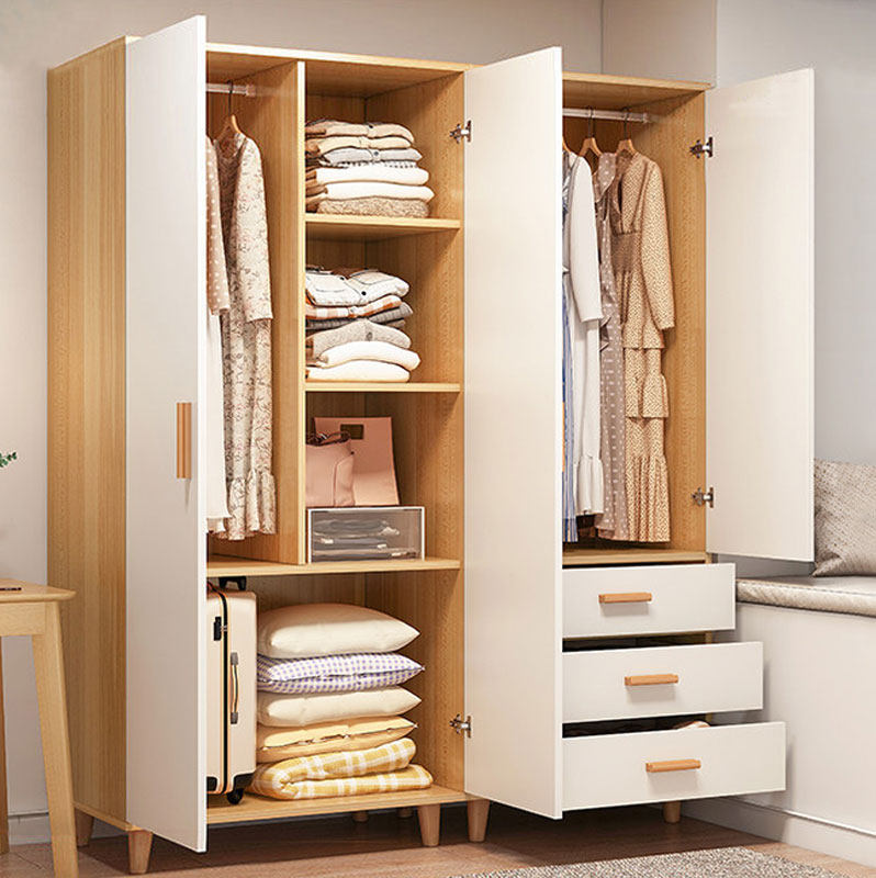 Double door wardrobe home bedroom small apartment girl room minimalist cabinet small wardrobe large capacity storage cabinet