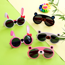 Children Panda sunglasses tide glasses sun glasses men and women Baby cartoon cute anti ultraviolet soft polarizer