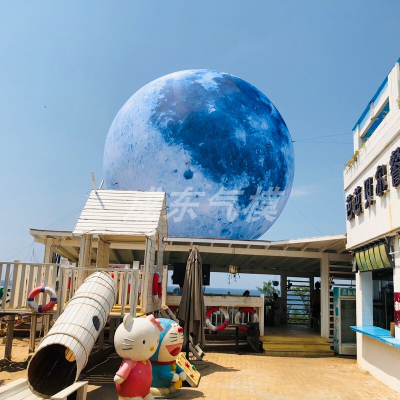 Inflatable Moon Model Pvc Light-Up Simulation Moon Rabbit Mooncake Inflatable Model Lifting Off into Space Moon Eight Planets Model