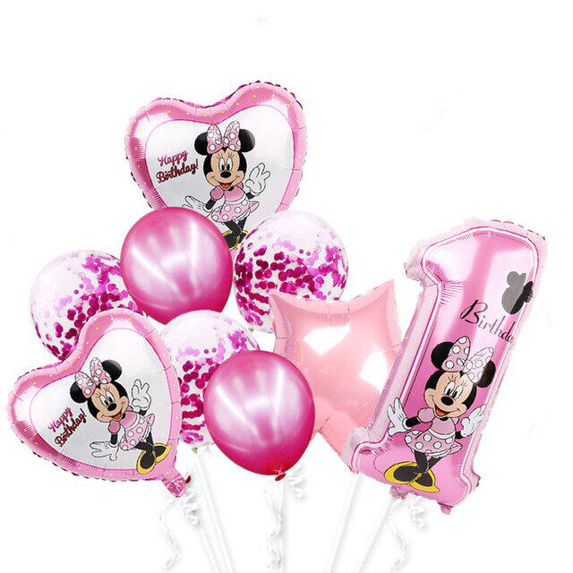 Minnie Pink Number Balloon Party Supplies Birthday Decorations