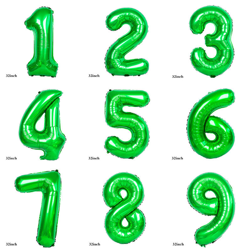 32 inch middle - green digital aluminum film balloon wedding birthday party decorated aluminum foil balloon
