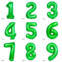 32 inch middle number green digital aluminum film Balloon Wedding birthday party Decorative Aluminum Foil Balloon