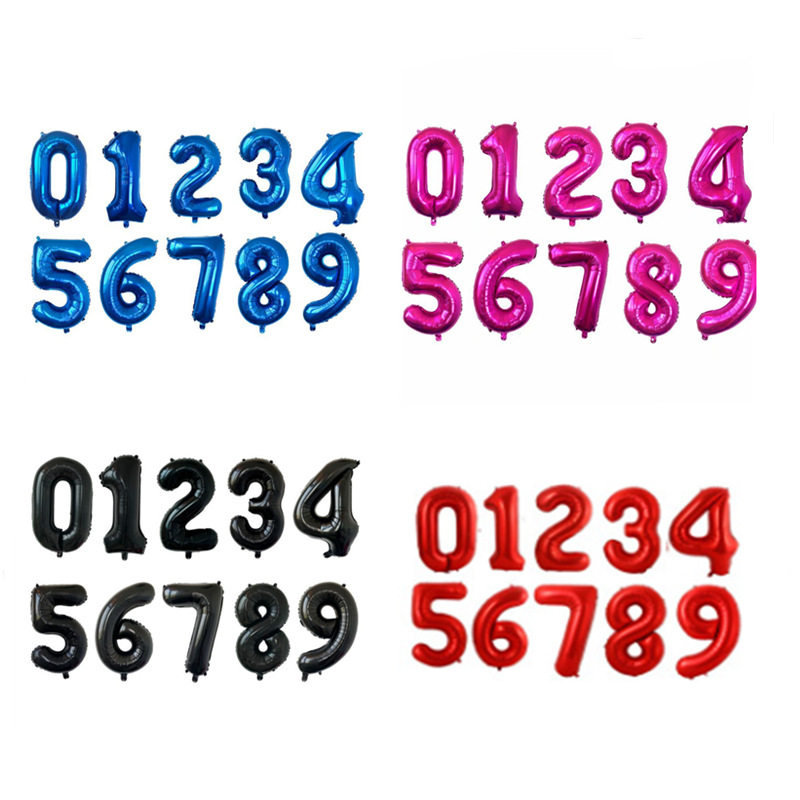 32 inch middle number digital aluminum film Balloon Wedding wedding birthday party Decorative Aluminum Foil Balloon