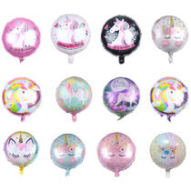 Cross-border New 18 Inch Cartoon Unicorn Globe Childrens Birthday Party will send a pair of Decorative Balloons to the Gathering