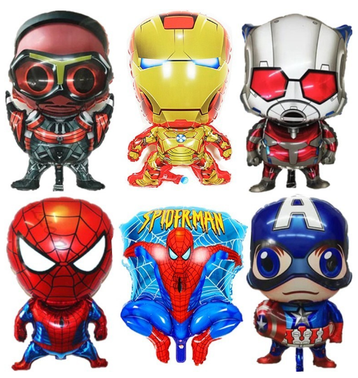 Captain America Themed Birthday Decoration Package Aluminum Film Balloon Spider-Man Series Children's Birthday Cartoon Background Wall