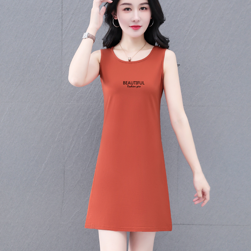 Sleeveless Mid-Length Cotton Dress for Women, Summer 2026 New Style, Loose Fit, Tummy-Concealing, Slimming Dress Sleeveless Mid-Length Cotton Dress for Women, Summer 2026 New Style, Loose Fit, Tummy-Concealing, Slimming Dress