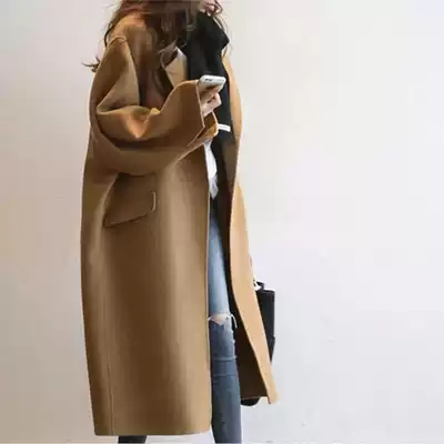High-end light extravagant Camel double-sided cashmere coat 2021 popular autumn and winter new small woolen coat