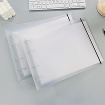 A4 horizontal loose-leaf folder transparent test paper storage paper 4-hole D-type folder student office stationery