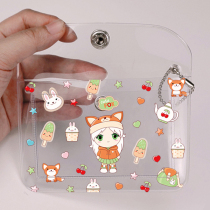 Custom ins style homemade blingbling shiny simple transparent card holder cute girl heart card holder