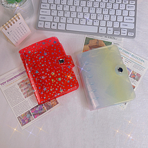 Korean ins wind star model detachable hand book 6 hole loose-leaf notebook A7 diary shell pvc cover
