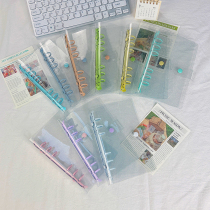 Japanese net red hand ledger macaron color A5A6 transparent glitter powder binder cute girl heart notebook