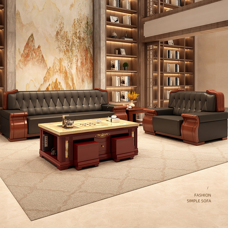 Office sofa solid furniture furniture boss business modern Chinese hotel lobby manager luxury furniture tea couple combination
