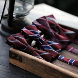 Высококлассная бордовая галстук-бабочка с бантиком, корейская рубашка, подарочная коробка