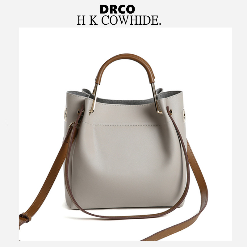 France DRCO Light Extravagant Brands Women's Bags 2021 New Hand Buckets Bag Genuine Leather Fashion Minima Single Shoulder Diagonal Satchel Bag
