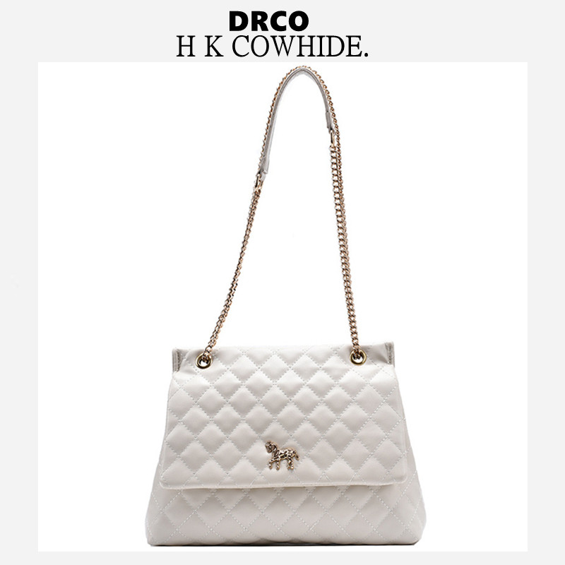 France DRCO High-end Fashion Rhombus Bag Women 2021 New Genuine Leather Chain Large Capacity Single Shoulder Diagonal Satchel Bag