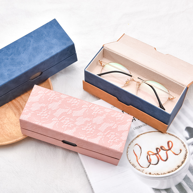 Double-layer glasses box ins girl's heart portable myopia eye box Anti-pressure sunglasses box Female anti-pressure sunglasses box