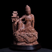 Laoshan sandalwood Buddha statue Guanyin living room entrance feng shui partition dedicated to wood carving crafts large root carving ornaments