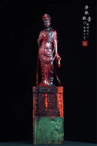 Small-leaf red sandalwood knife hand-carved dedicated to the Buddha statue Guanyin Manjusri Bizang Bodhisattva root carving wood carving ornaments