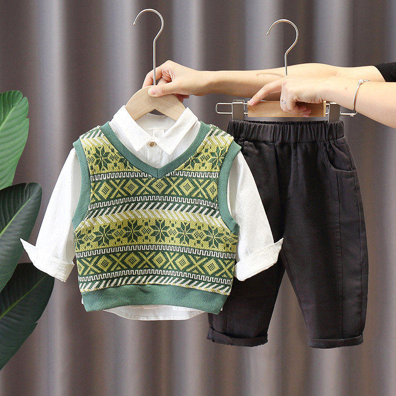 Boy's autumn clothes suit 2022 new Korean version baby Spring and autumn clothes 3 Children's foreign pie Three sets of 5-year-old tide dress