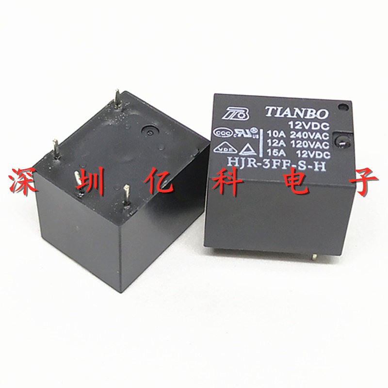 HJR-3FF-S-H 12VDC全新原装TIANBO天波继电器12V 10A一组常开 4脚