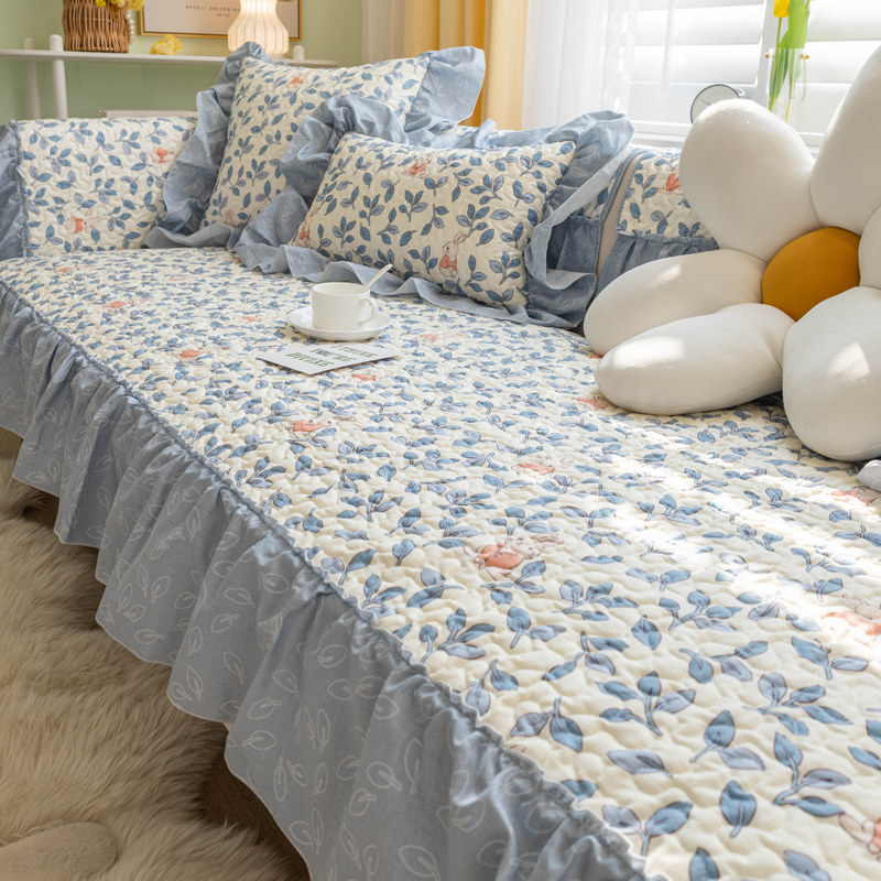 All-cotton sofa cushion Four seasons universal anti-slip modern minimalist leather sofa cover towels thickened cushion sub-cover fabric full bag