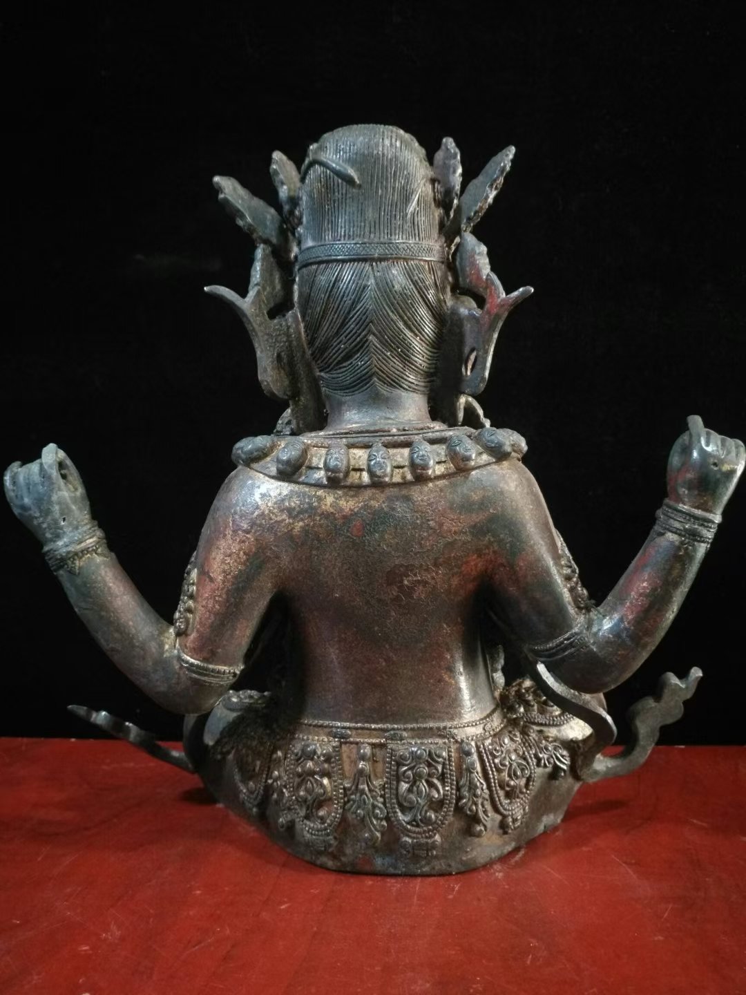 Antique antique collection living room small ornaments micro-carved pure copper Nepal backflow pure copper mud gold diamond pure copper