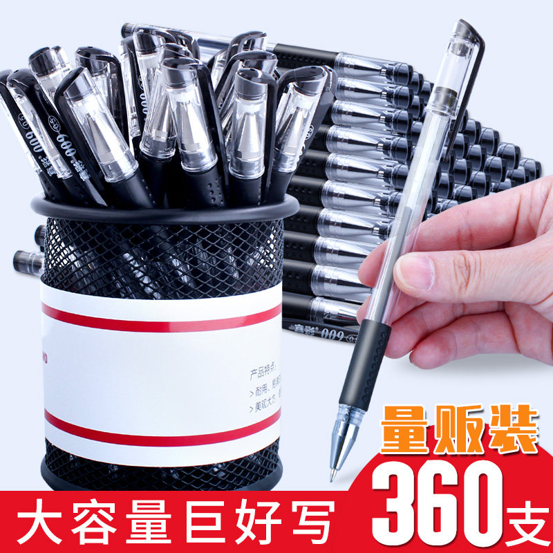 Real Color Medium Pen 0 5mm Black Water-based Pen Classic UEFA Warhead Signature Pen Office Students Stationery Supplies Large Capacity Needle Pipe Type Schoolmaster Brush Inscriptions Wholesale