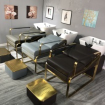New high-end punch bed barber shop dedicated flat high-end simple Hair Salon Salon Salon ceramic basin shampoo bed