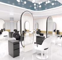 Net Red Hairdressingshop Mirror Hair Salon Special with led luminous lamp Beauty hair Shop Floor mirror Single-sided shaded on the floor