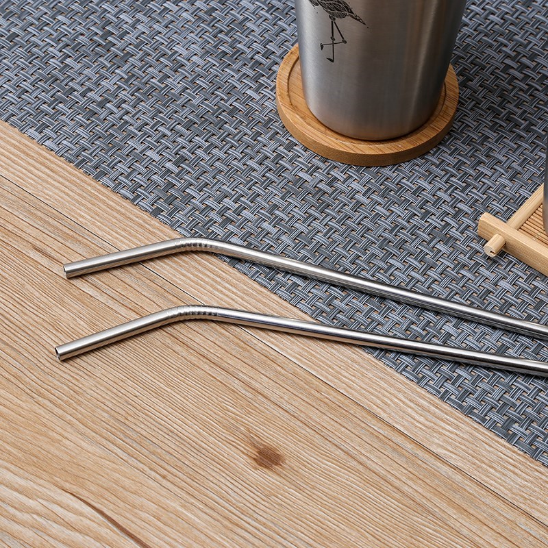 304 stainless steel straw environmental protection drink tube milk tea cold drink metal elbow non-disposable anti-scalding hot drink portable