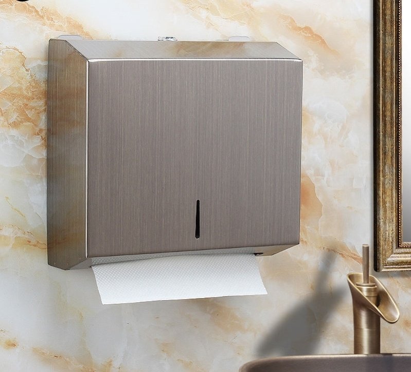 Home Kitchen Hand-washing Table Wall-mounted Grass Cardboard Boxes Stainless Steel Dressing Room Sanitary Cardboard Boxes Retro Paper Towel Holder box