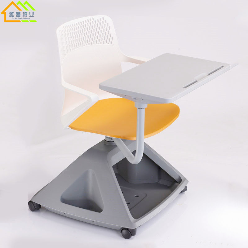 New large writing board training chair white mobile meeting record chair imported fashion college chair