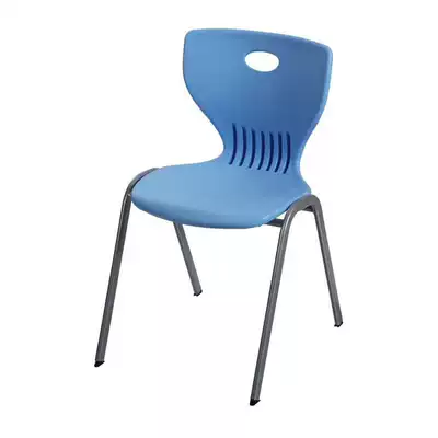 Stacking training chair Four-legged plastic steel chair Conference chair Library reception chair Reading chair Blue student guidance class chair