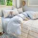 ins Four-Piece Bedding Set, Pure Cotton, 100% Cotton, High-End Feel, Duvet Cover, Bed Sheet, Fitted Sheet, Three-Piece Set for Student Dormitory