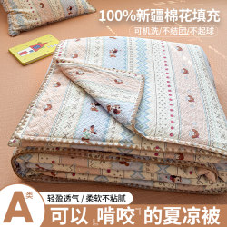 Class a Summer Cooling Quilt Four-Piece Set, Pure Cotton, Machine Washable, Summer Children's Air-Conditioning Quilt, Summer Double Thin Quilt 1