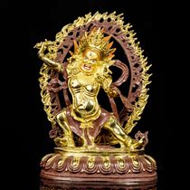 Tibetan Buddhist supplies imitate Nepals half-gilt bronze tantric Guardian Buddha statue King Kong hand 1 foot 32cm bond