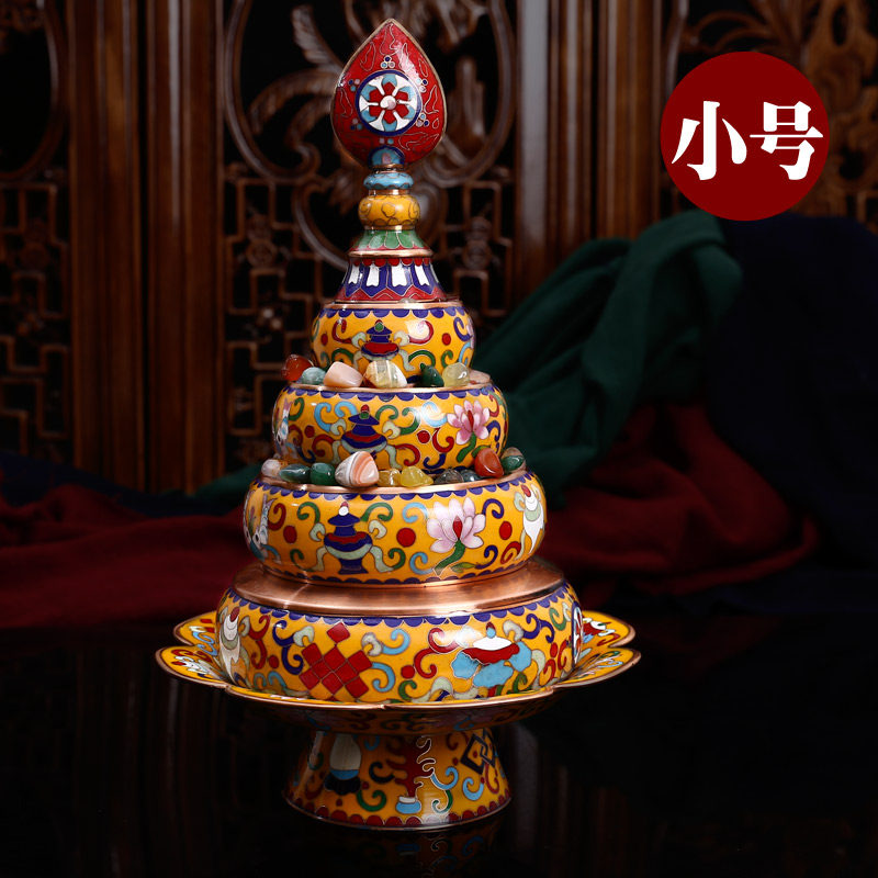 Jingtai blue pure handmade light Manzal disc small number Tibetan Buddhism Seven precious Manda disc with depository dish special price special price
