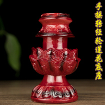 Tibetan Buddhist supplies resin lotus flower eight auspicious hand-cranked warp wheel base trumpet