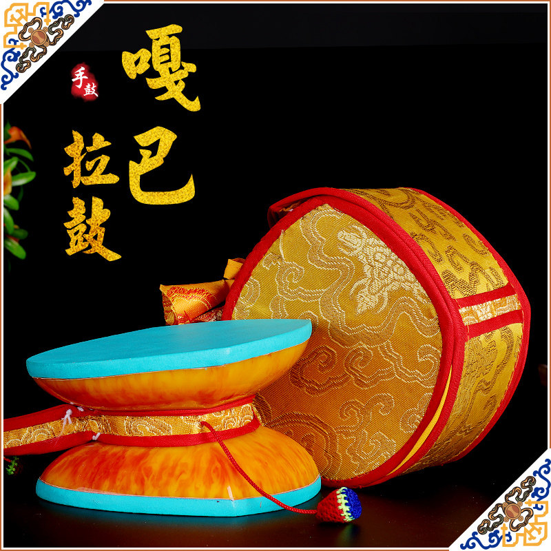 Tibetan Buddhist Tantric instrument Gabala drum Dharma drum Nepal resin imitation beeswax sheepskin tambourine diamond shape