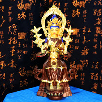 Buddhist Tantric ornaments domestic imitation Nepal copper half gilt 10 inch Maitreya Buddha future Buddha statue New