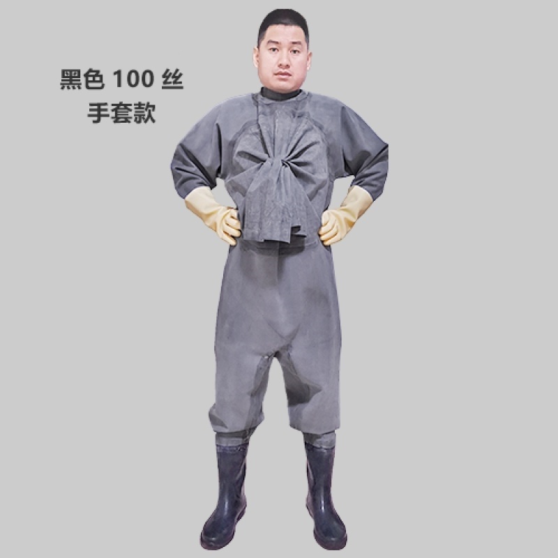 Sewer pants full-body semi-body waterproof clothing male rain pants with rain shoes fork grabbing fish pants water shoes fishing pants to thicken