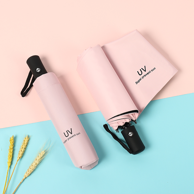 Umbrella men and women fully automatic folding and folding sunny and rainy sun protection against UV large black rubber shading beach umbrella double