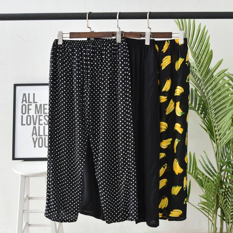 Cotton Silk Lady Pants Summer 90% Pants Mom Flowers Pants Middle-aged elderly cotton trousers large size Sizes Loose casual outwear