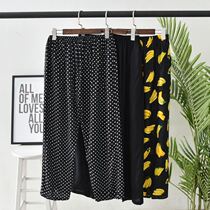 Cotton Silk Lady Pants Summer 90% Pants Mom Flowers Pants Middle-aged seniors Cotton Trousers Big Code Loose Casual Outwear