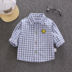 Trẻ em áo sơ mi 2020 Thu ăn mặc New Boy Girl Plaid Shirt bé Hàn Quốc Loose Lập dài tay áo. 