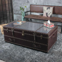 Coffee table European retro box Coffee table display props Club hotel villa open cover fake smoke vintage old coffee table