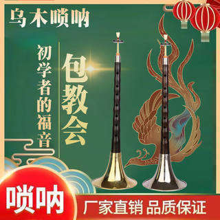 红木黑檀乌木唢呐乐器全套初学者成人入门D调唢呐中号吹奏喇叭